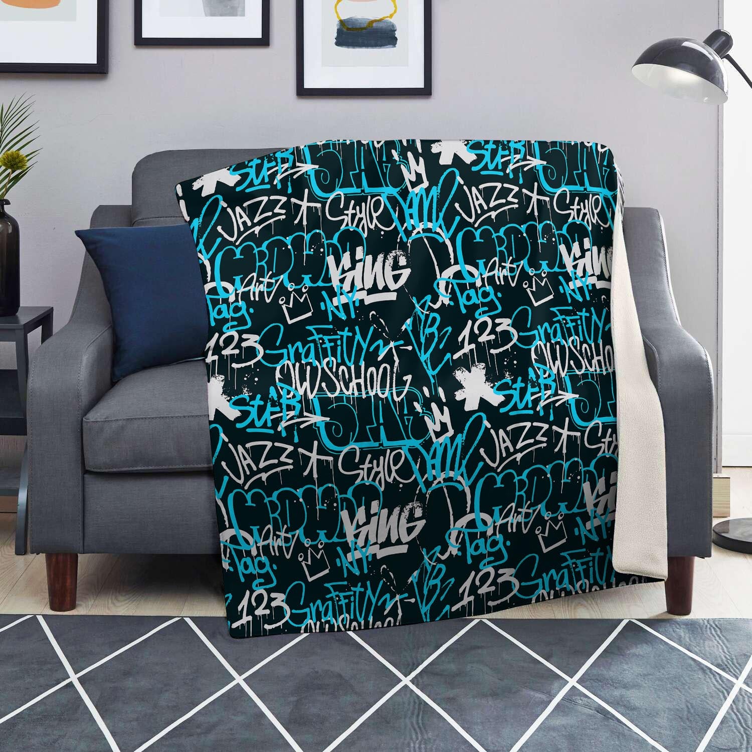 Hiphop Airbrush Print Blanket-grizzshop