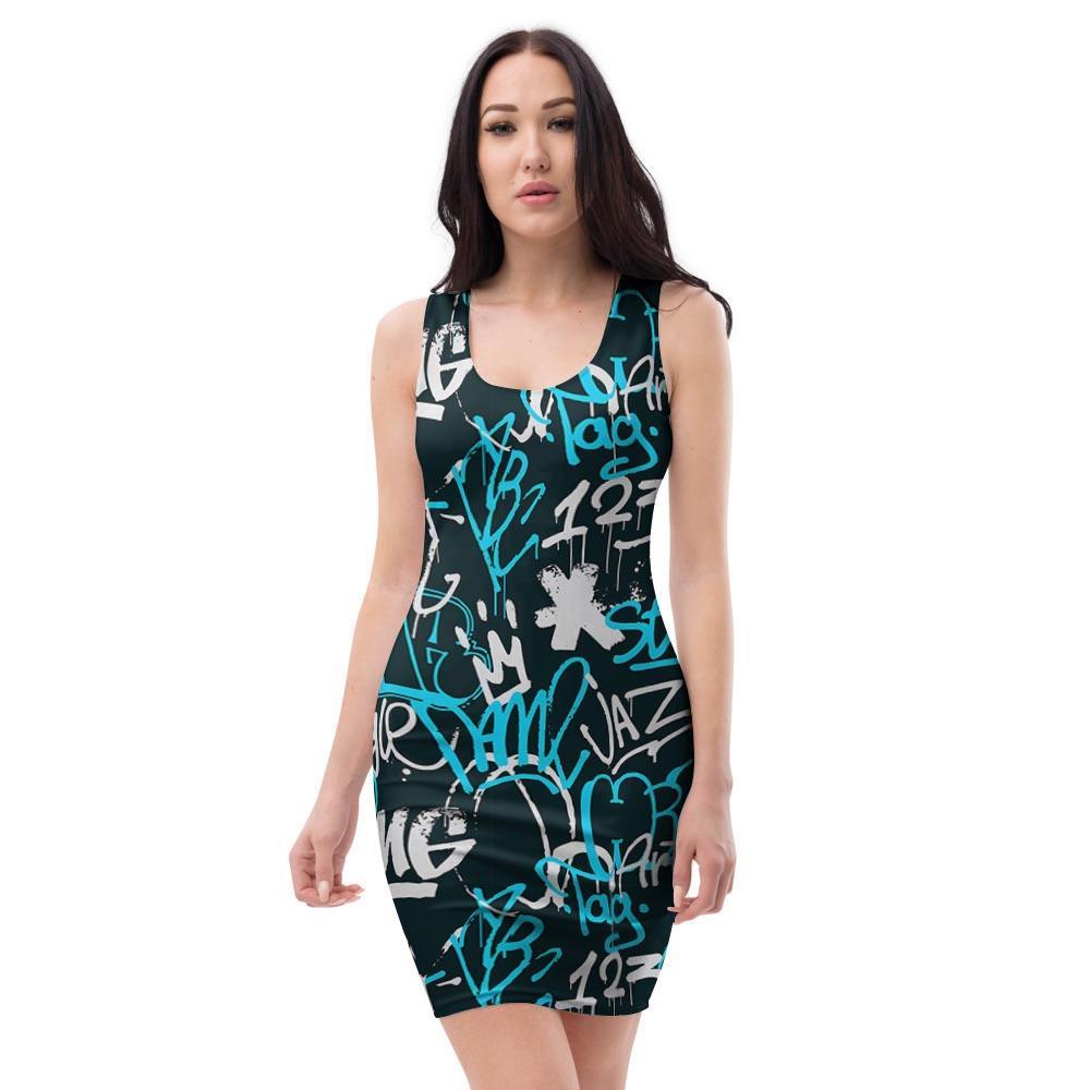 Hiphop Airbrush Print Bodycon Dress-grizzshop