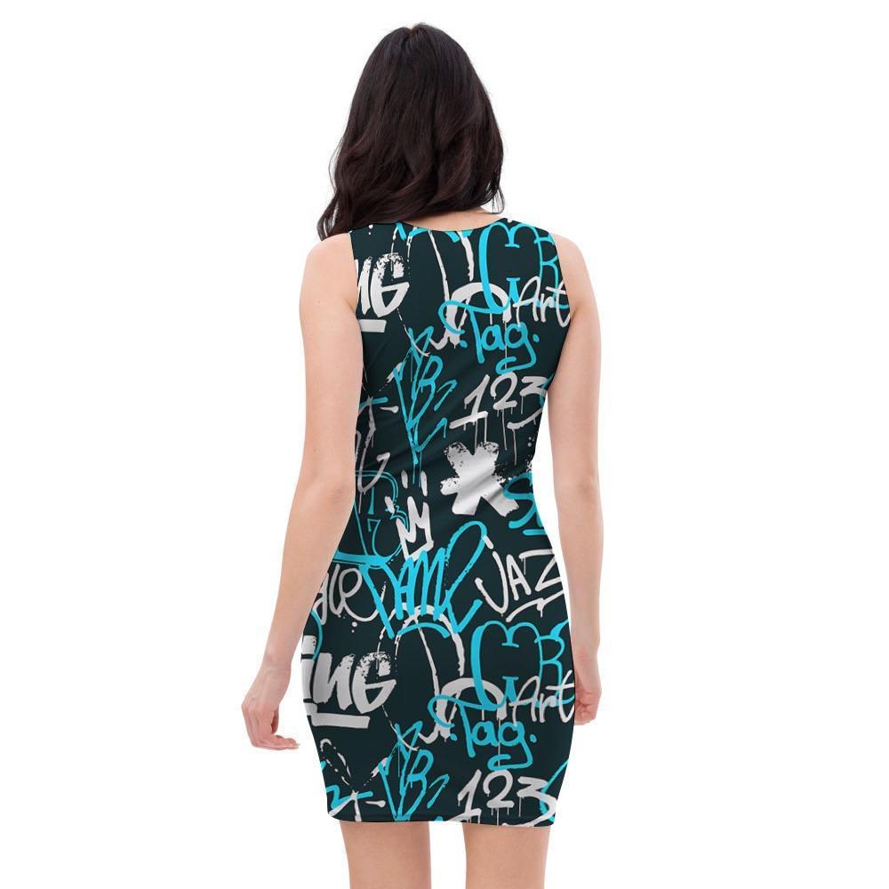 Hiphop Airbrush Print Bodycon Dress-grizzshop