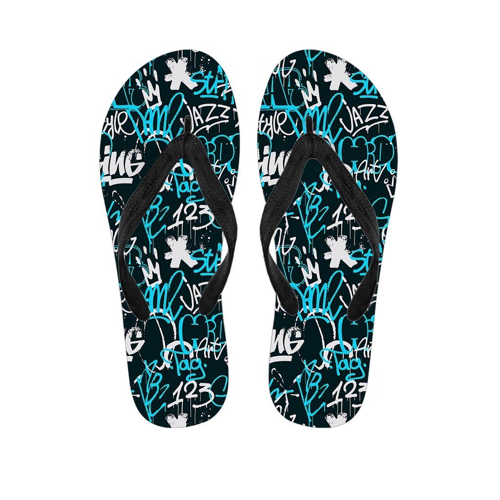 Hiphop Airbrush Print Men's Flip Flops-grizzshop