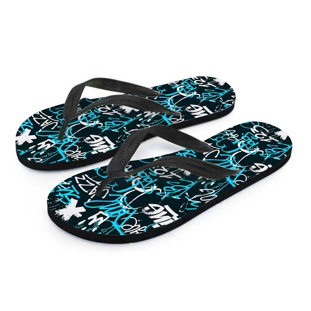 Hiphop Airbrush Print Men's Flip Flops-grizzshop