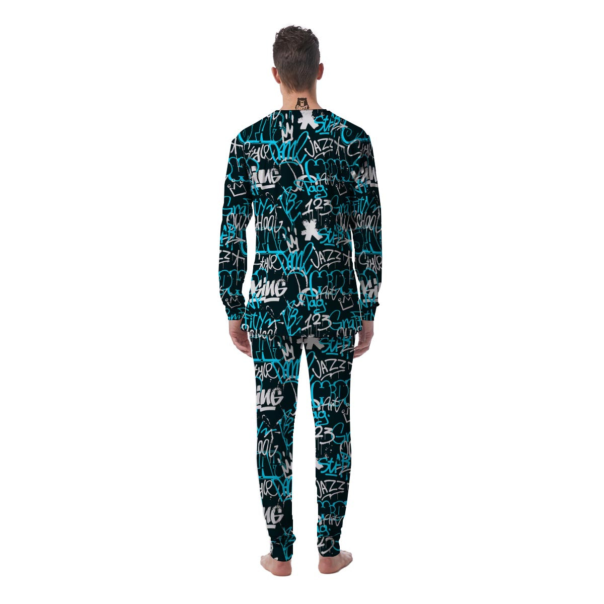 Hiphop Airbrush Print Men's Pajamas-grizzshop