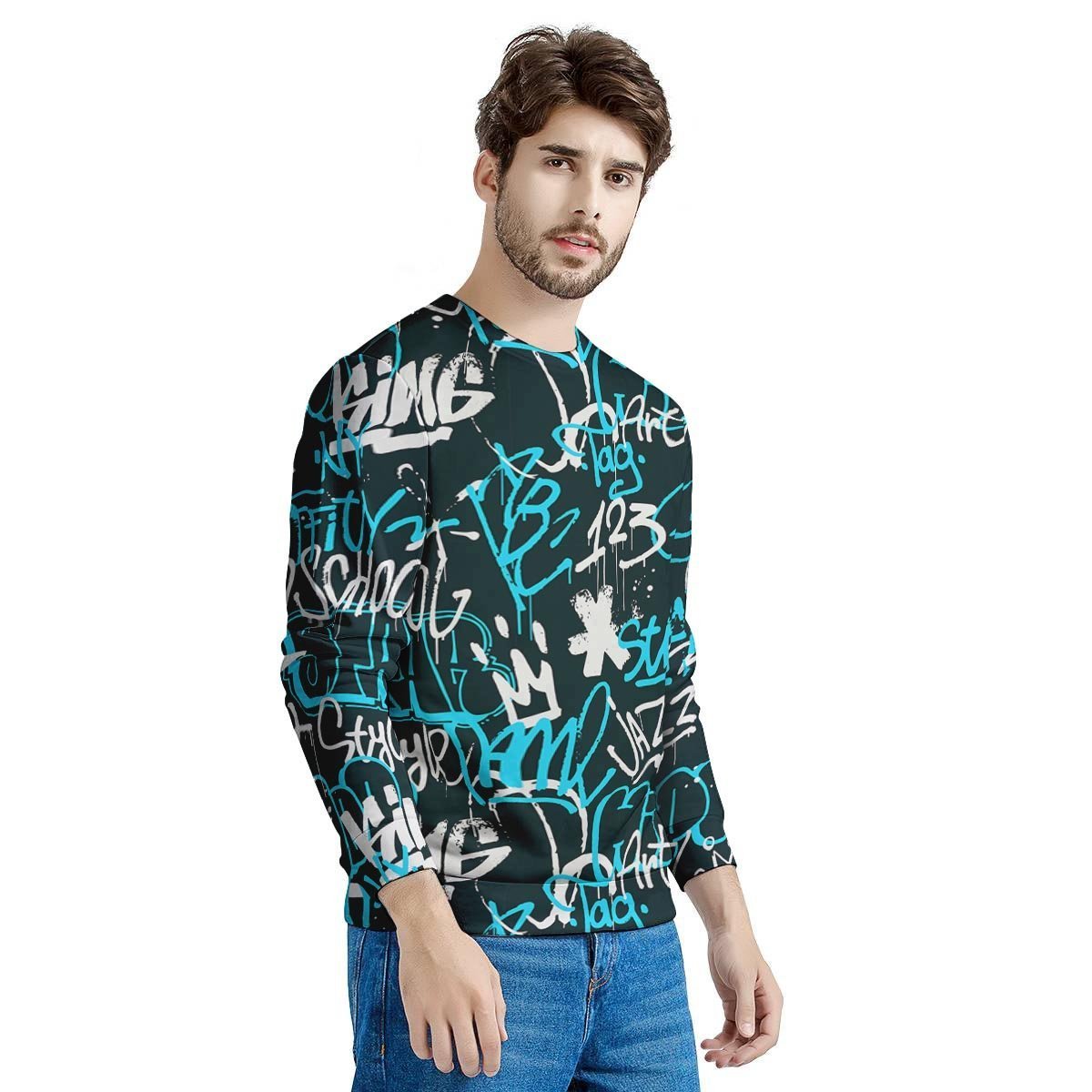 Hiphop Airbrush Print Men's Sweatshirt-grizzshop