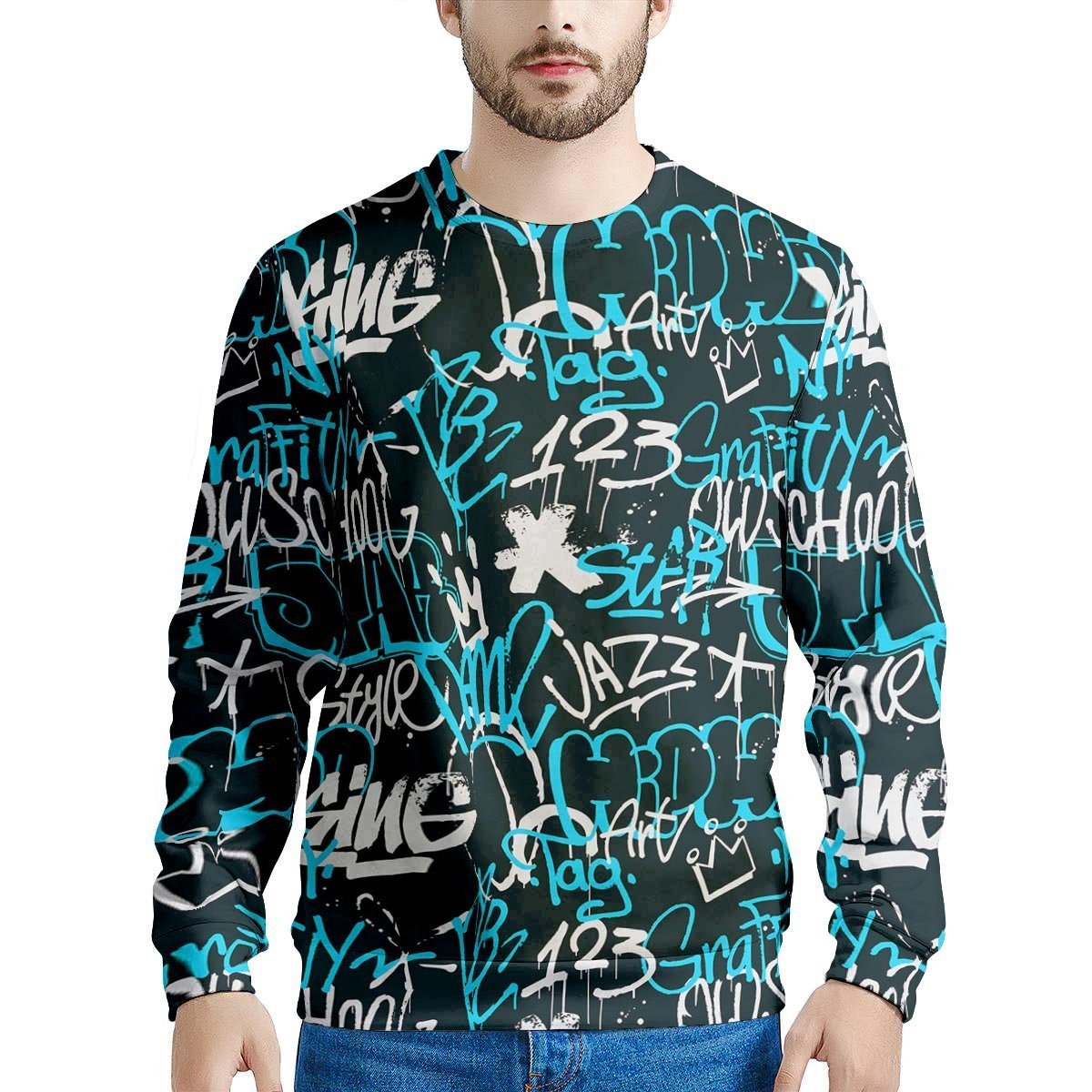 Hiphop Airbrush Print Men's Sweatshirt-grizzshop