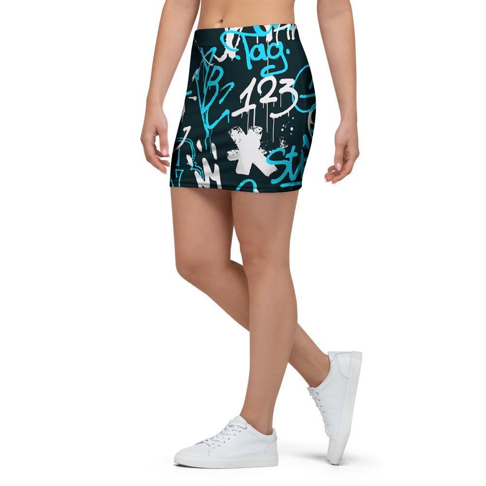 Hiphop Airbrush Print Mini Skirt-grizzshop