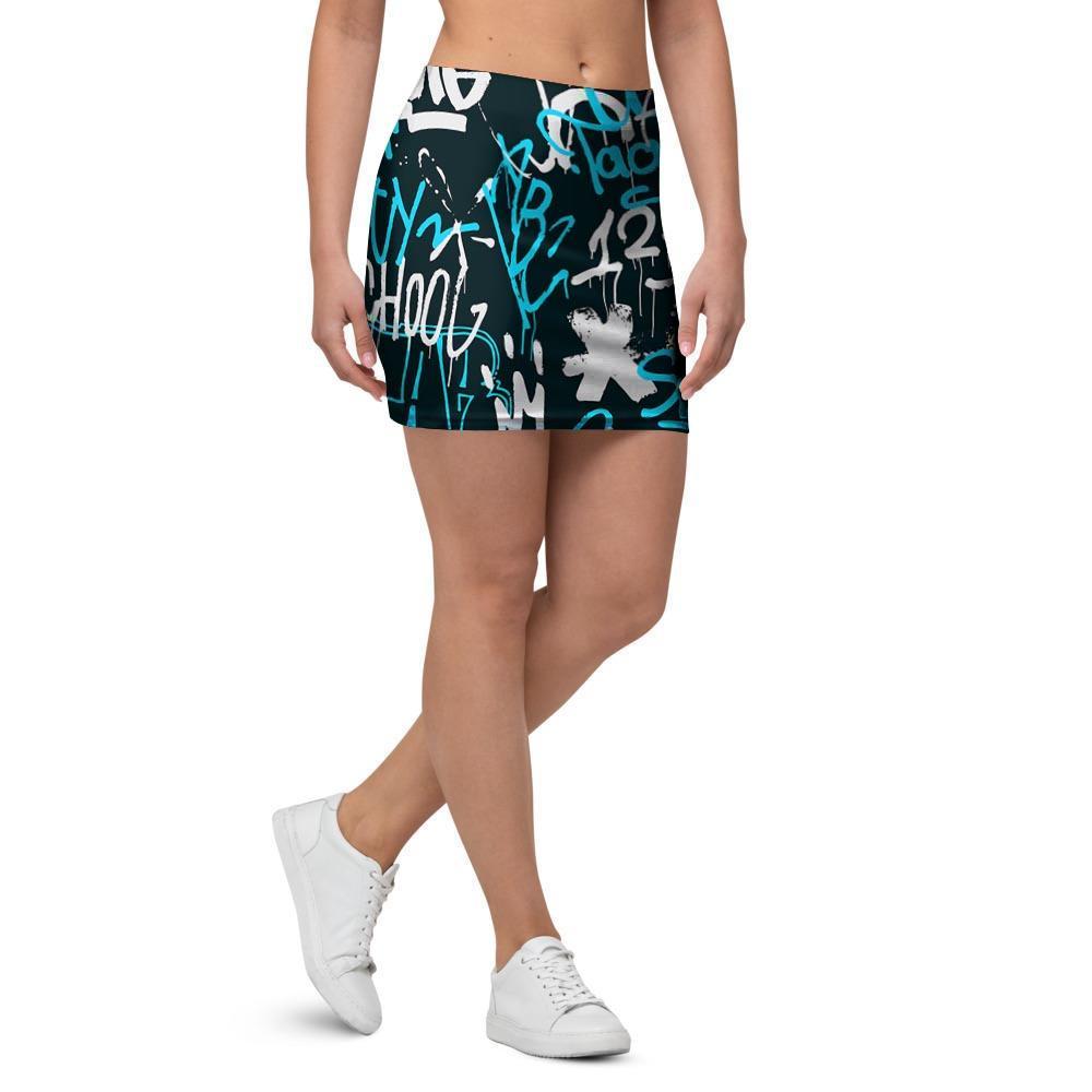 Hiphop Airbrush Print Mini Skirt-grizzshop