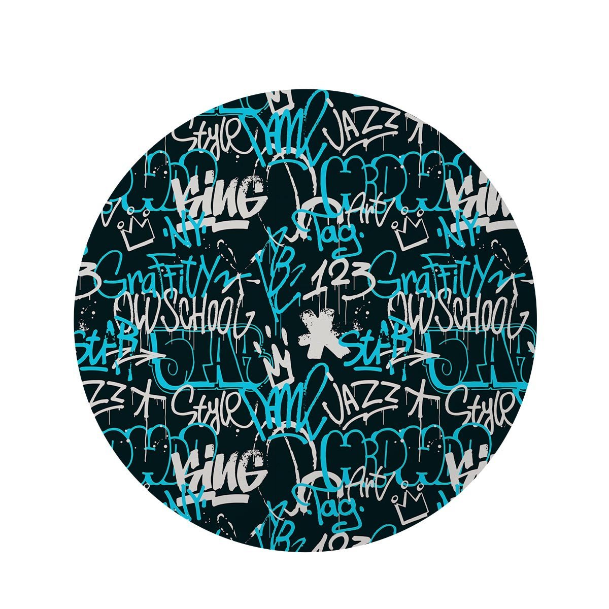 Hiphop Airbrush Print Round Rug-grizzshop