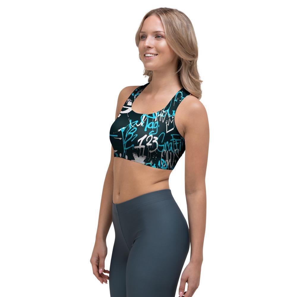 Hiphop Airbrush Print Sports Bra-grizzshop