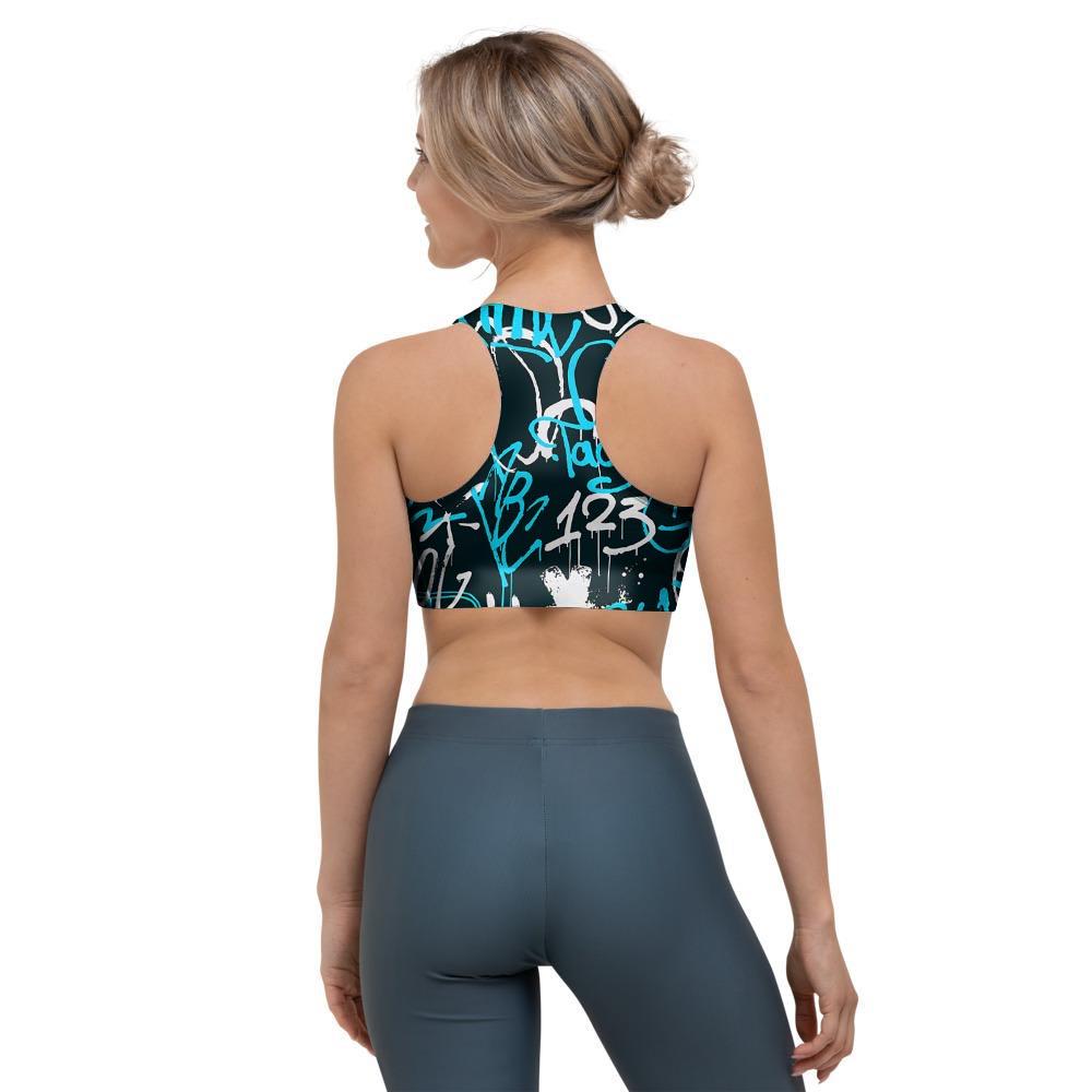 Hiphop Airbrush Print Sports Bra-grizzshop