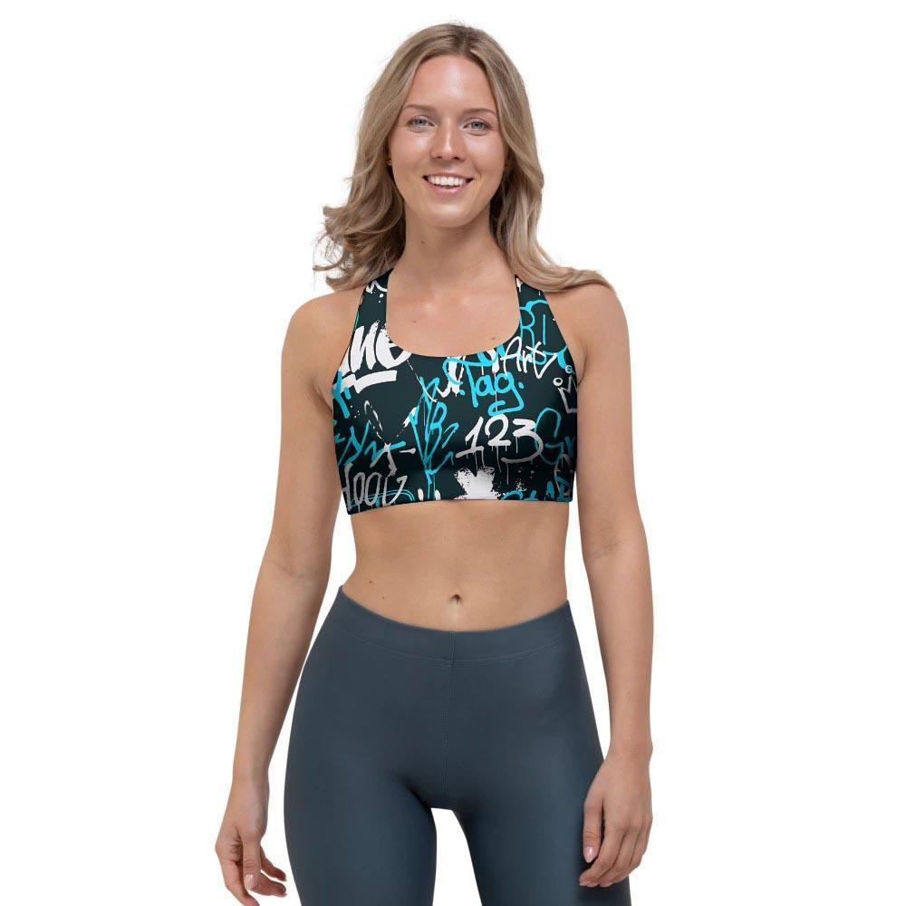 Hiphop Airbrush Print Sports Bra-grizzshop