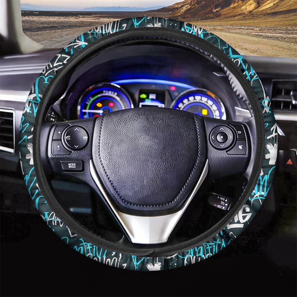 Hiphop Airbrush Print Steering Wheel Cover-grizzshop