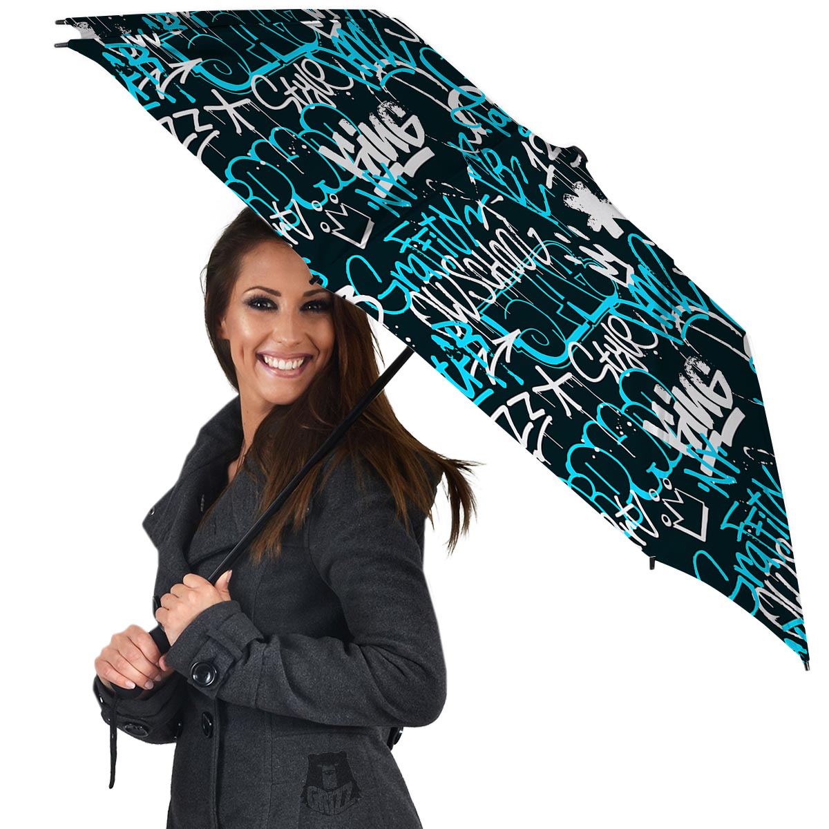 Hiphop Airbrush Print Umbrella-grizzshop