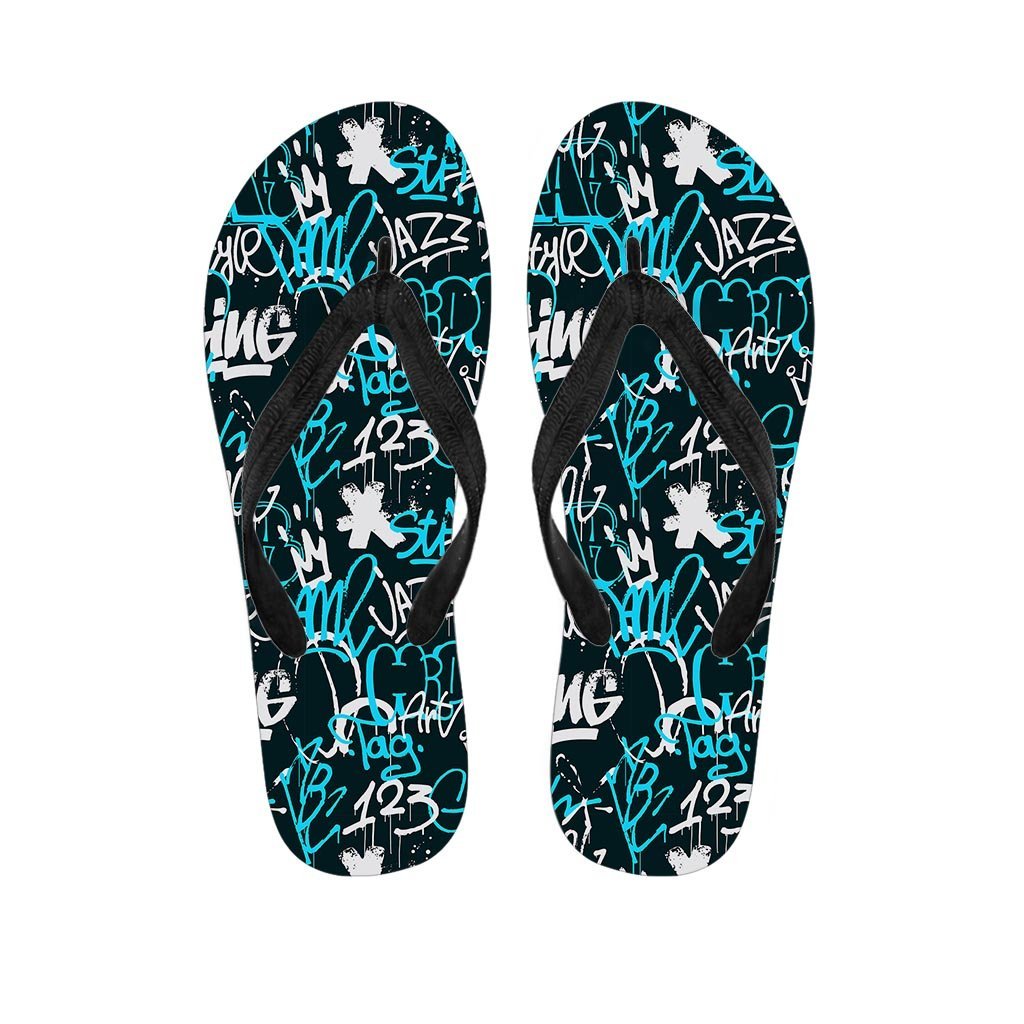 Hiphop Airbrush Print Women's Flip Flops-grizzshop
