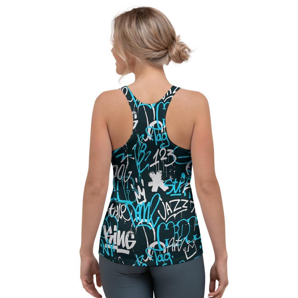 Hiphop Airbrush Print Women's Racerback Tank Top-grizzshop