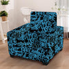 Hiphop Graffiti Blue Text Print Armchair Cover-grizzshop