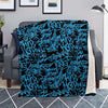 Hiphop Graffiti Blue Text Print Blanket-grizzshop