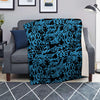 Hiphop Graffiti Blue Text Print Blanket-grizzshop