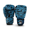 Hiphop Graffiti Blue Text Print Boxing Gloves-grizzshop