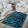 Hiphop Graffiti Blue Text Print Floor Mat-grizzshop