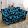 Hiphop Graffiti Blue Text Print Loveseat Cover-grizzshop