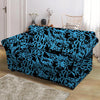 Hiphop Graffiti Blue Text Print Loveseat Cover-grizzshop