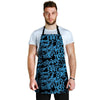 Hiphop Graffiti Blue Text Print Men's Apron-grizzshop