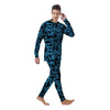 Hiphop Graffiti Blue Text Print Men's Pajamas-grizzshop