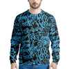 Hiphop Graffiti Blue Text Print Men's Sweatshirt-grizzshop