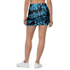 Hiphop Graffiti Blue Text Print Mini Skirt-grizzshop