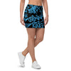 Hiphop Graffiti Blue Text Print Mini Skirt-grizzshop