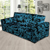 Hiphop Graffiti Blue Text Print Sofa Cover-grizzshop