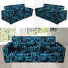 Hiphop Graffiti Blue Text Print Sofa Cover-grizzshop