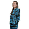 Hiphop Graffiti Blue Text Print Women's Hoodie-grizzshop