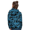 Hiphop Graffiti Blue Text Print Women's Hoodie-grizzshop