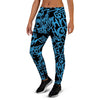 Hiphop Graffiti Blue Text Print Women's Joggers-grizzshop