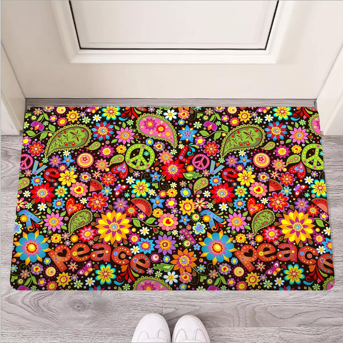 Hippe Peace Door Mat-grizzshop