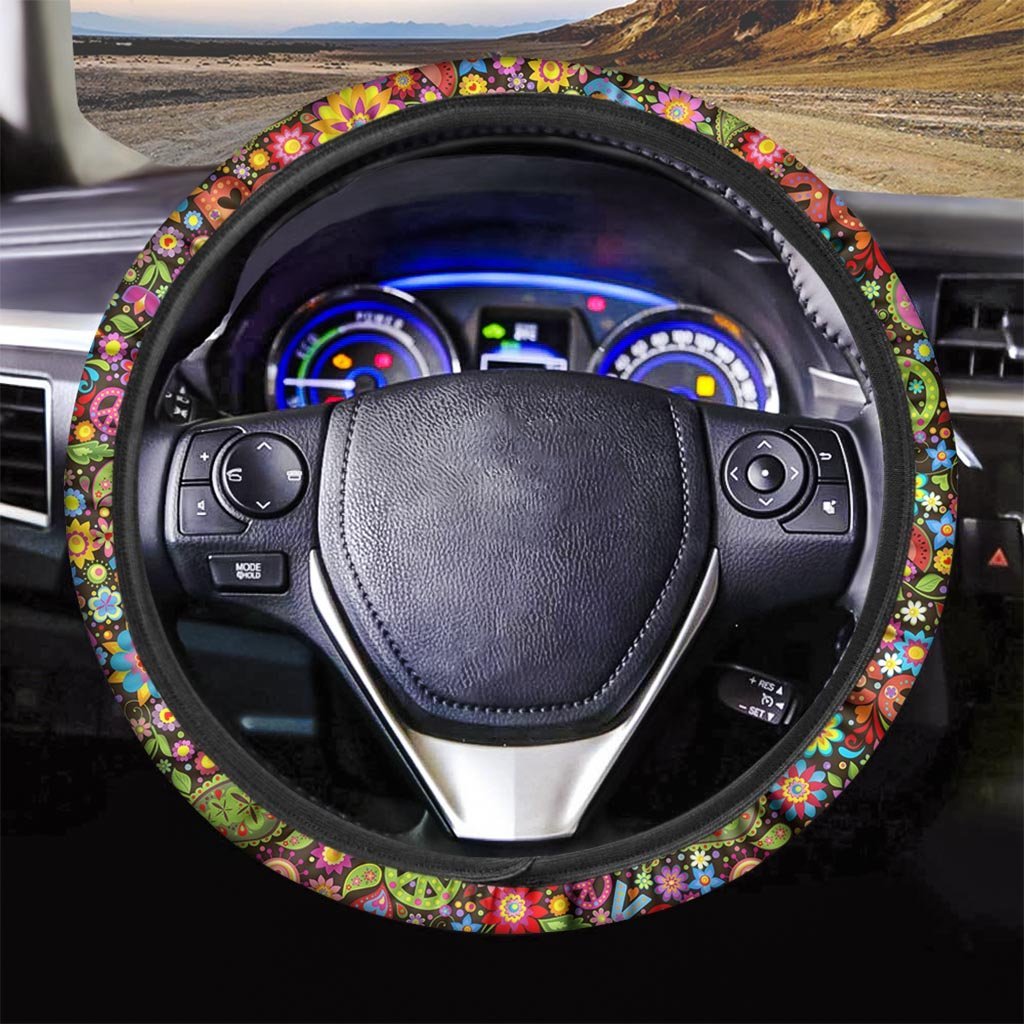 Hippe Peace Steering Wheel Cover-grizzshop