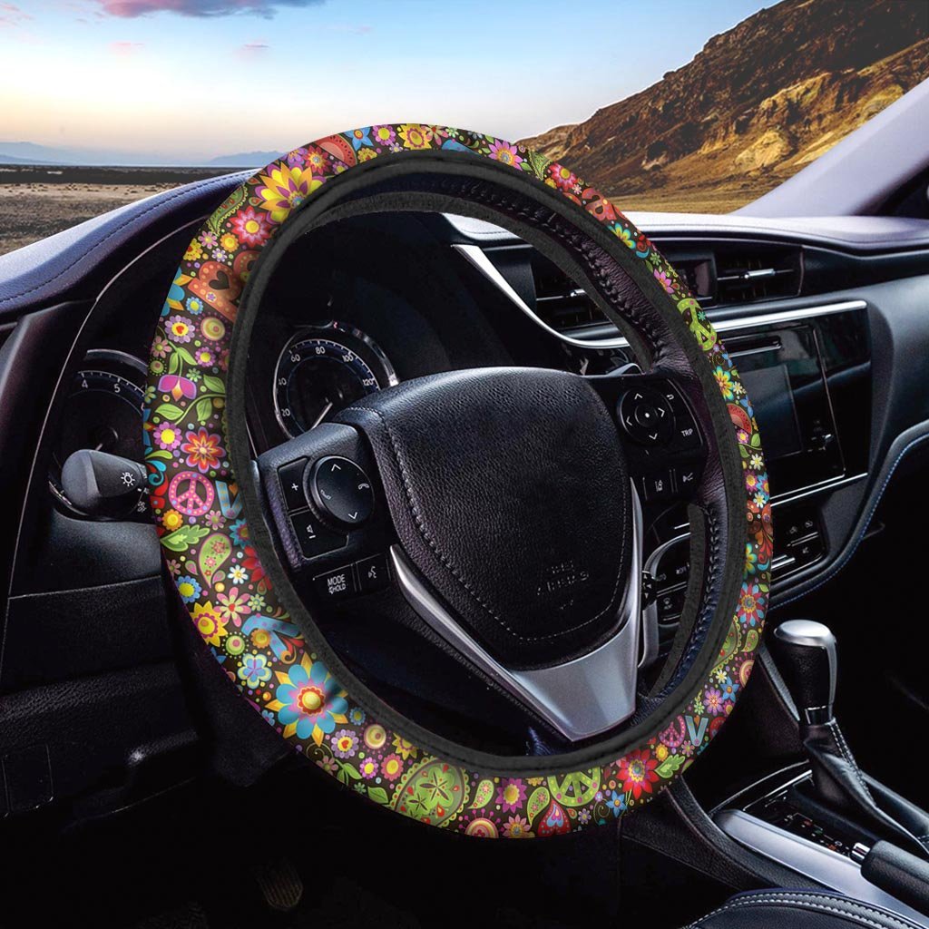 Hippe Peace Steering Wheel Cover-grizzshop