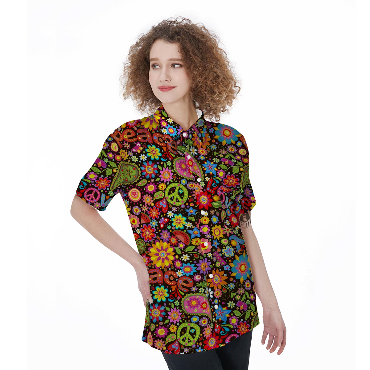 Hippe Peace Women's Short Sleeve Shirts-grizzshop