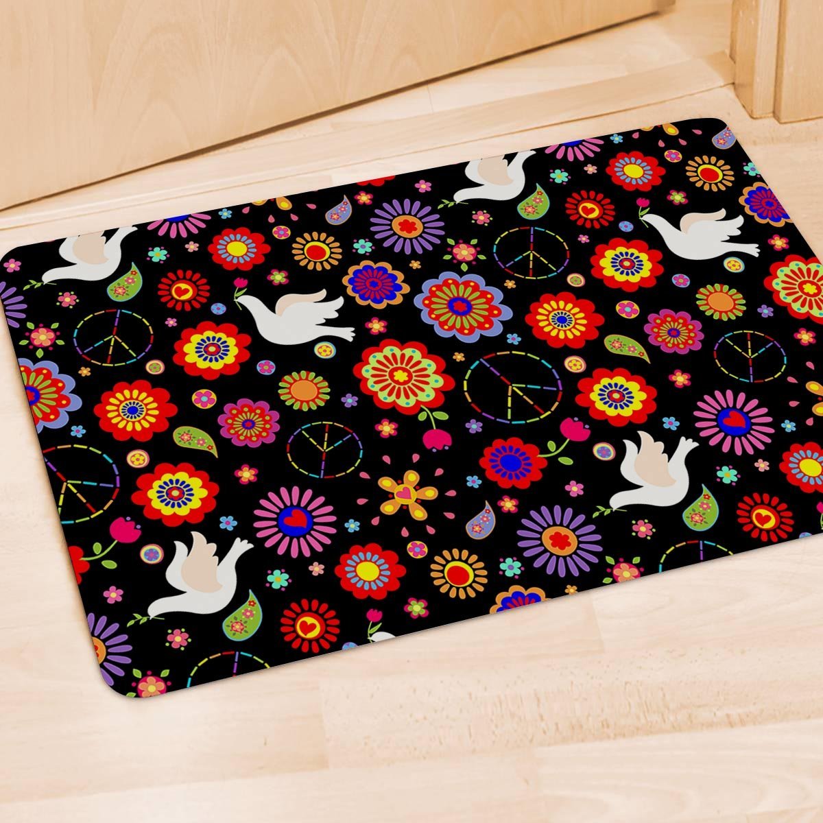 Hippie And Drove Door Mat-grizzshop