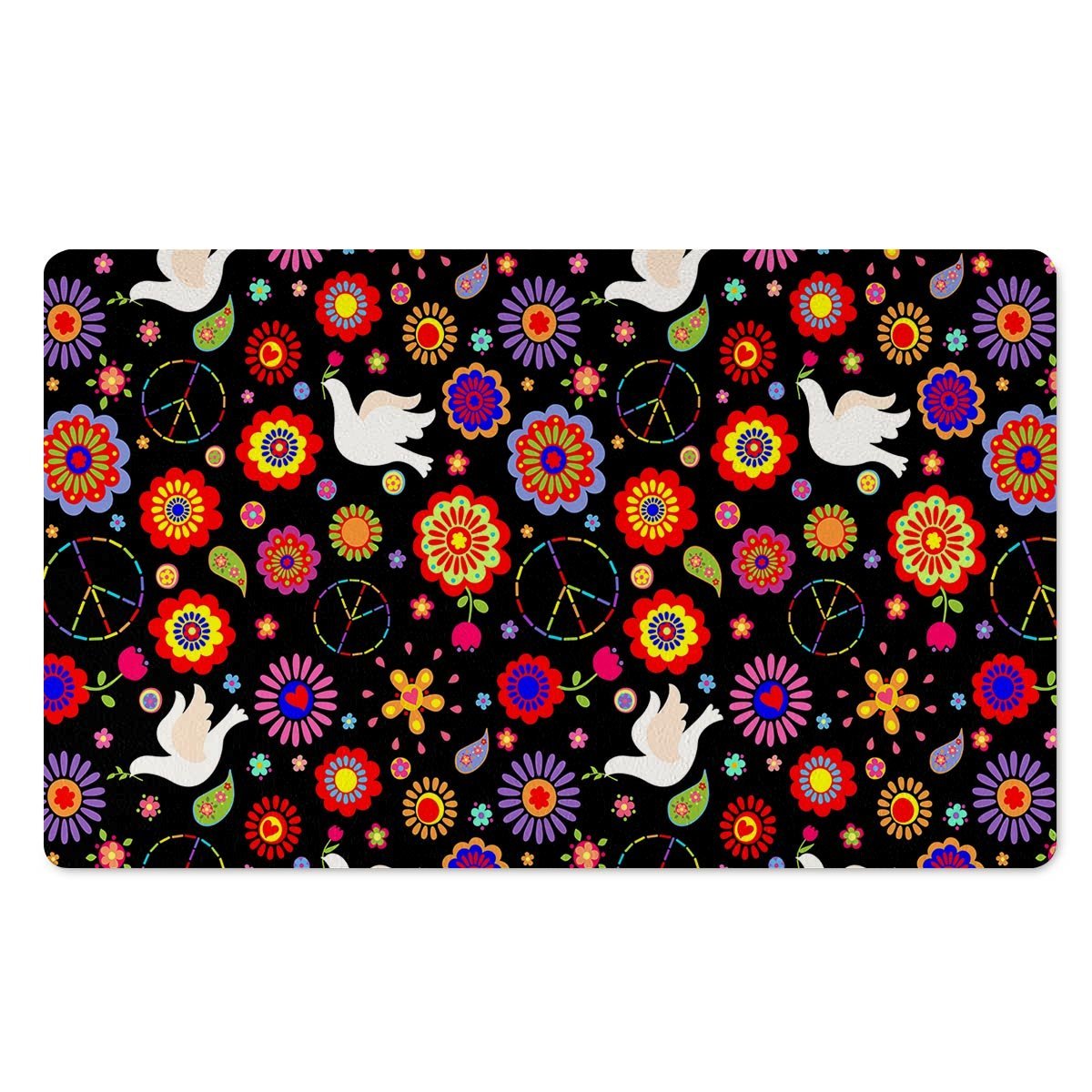 Hippie And Drove Door Mat-grizzshop