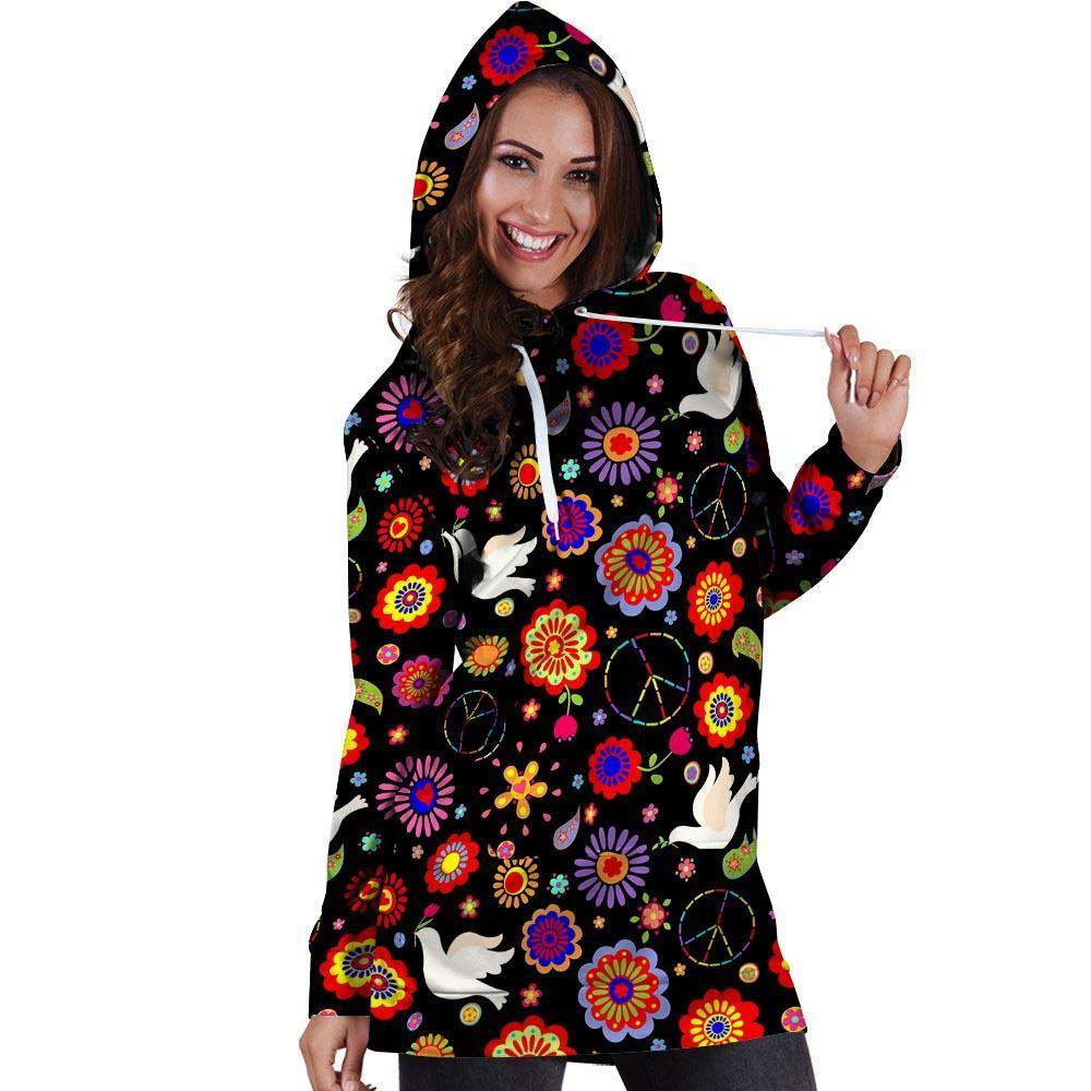 Hippie And Drove Hoodie Dress-grizzshop