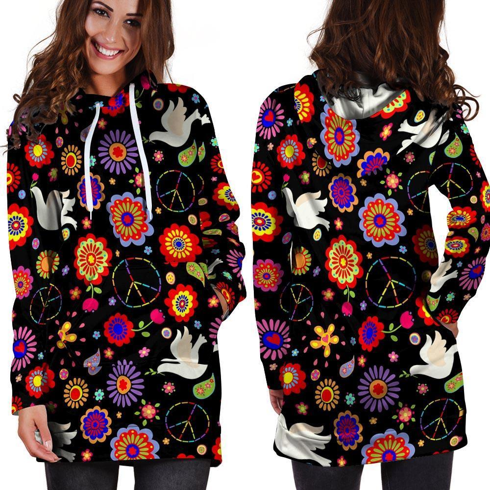 Hippie And Drove Hoodie Dress-grizzshop