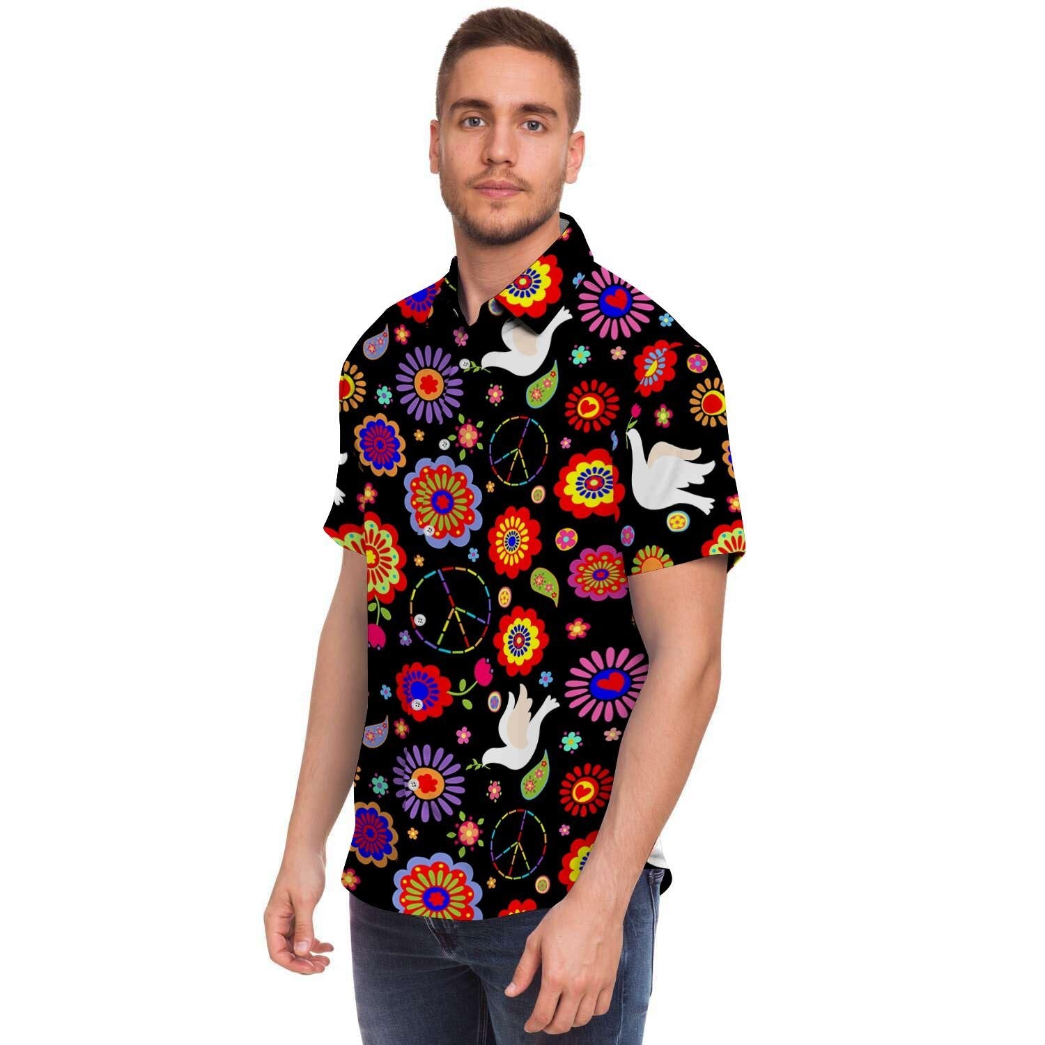 Hippie And Drove Men's Short Sleeve Shirt-grizzshop