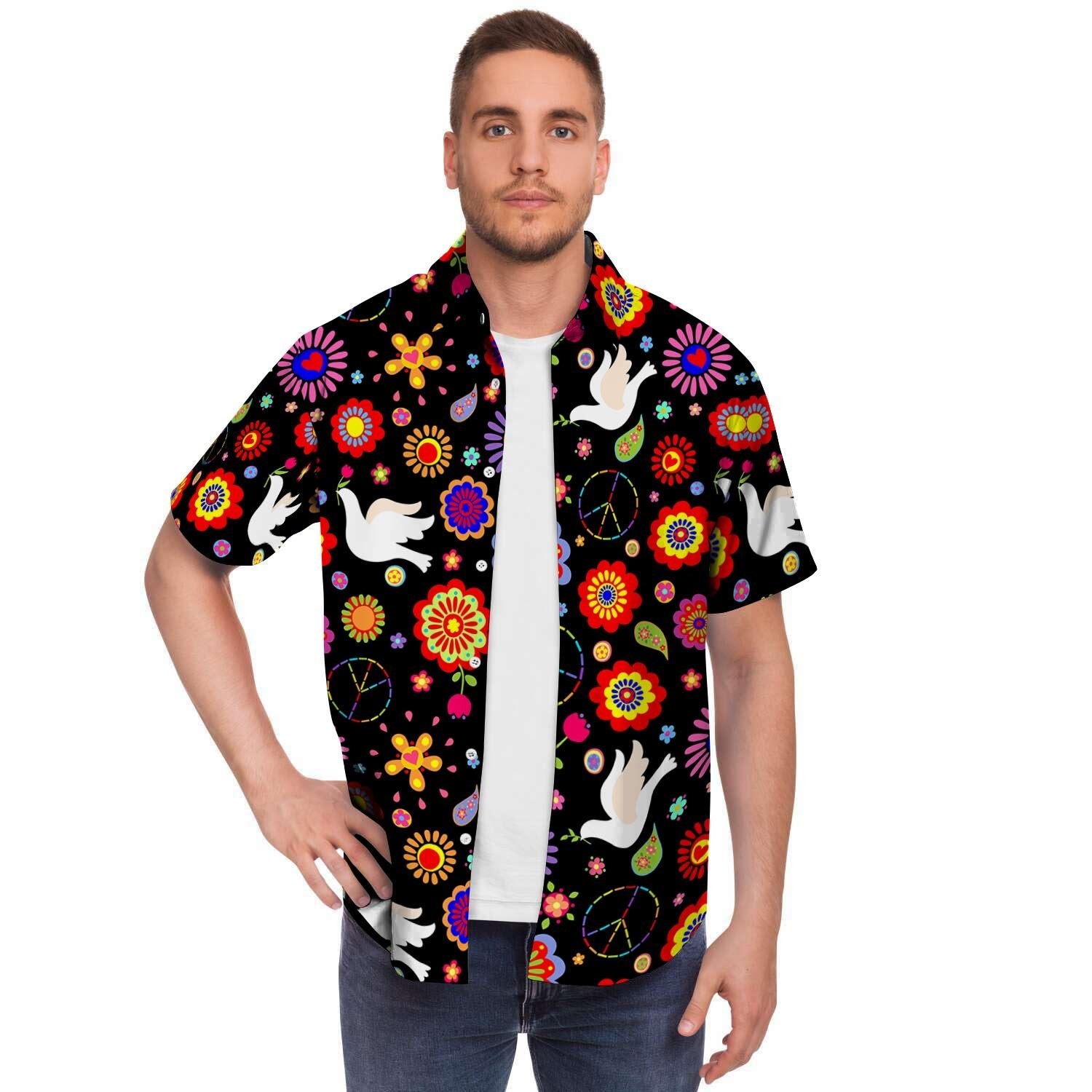Hippie And Drove Men's Short Sleeve Shirt-grizzshop