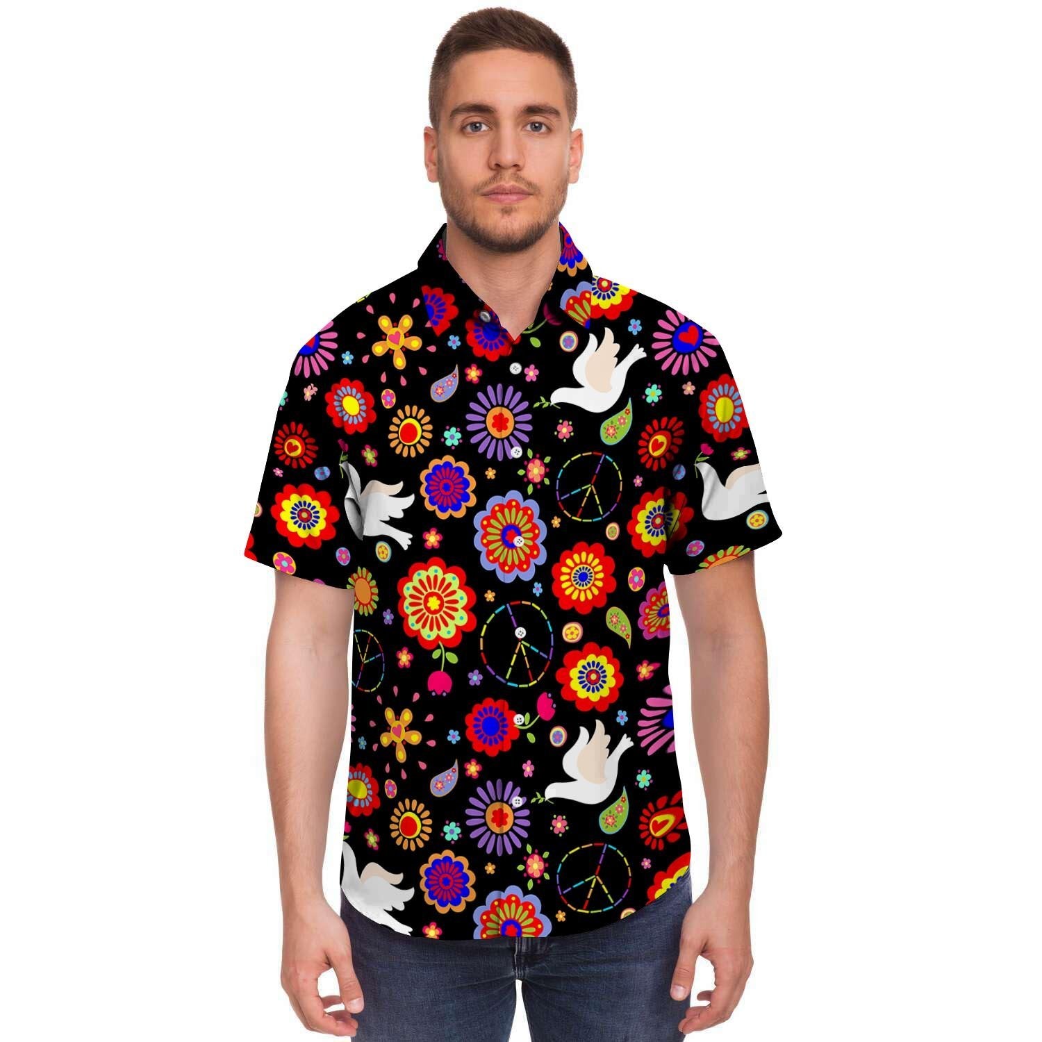 Hippie And Drove Men's Short Sleeve Shirt-grizzshop