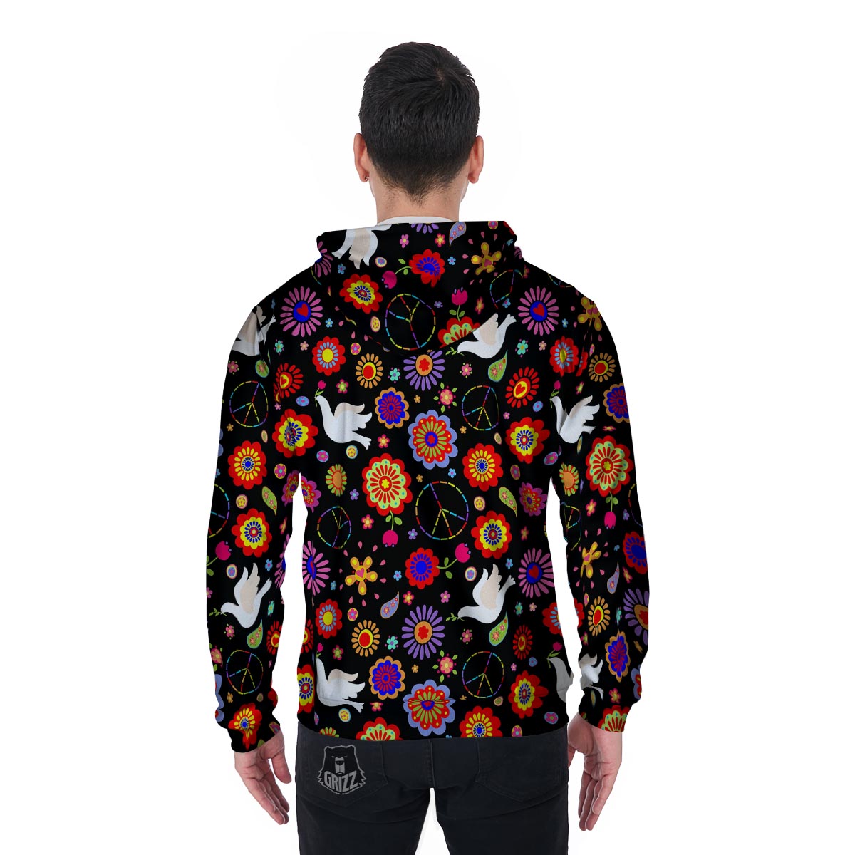 Hippie And Drove Men's Zip Up Hoodie-grizzshop