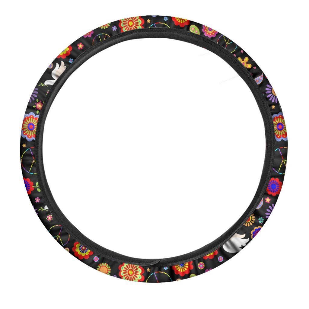 Hippie And Drove Steering Wheel Cover-grizzshop