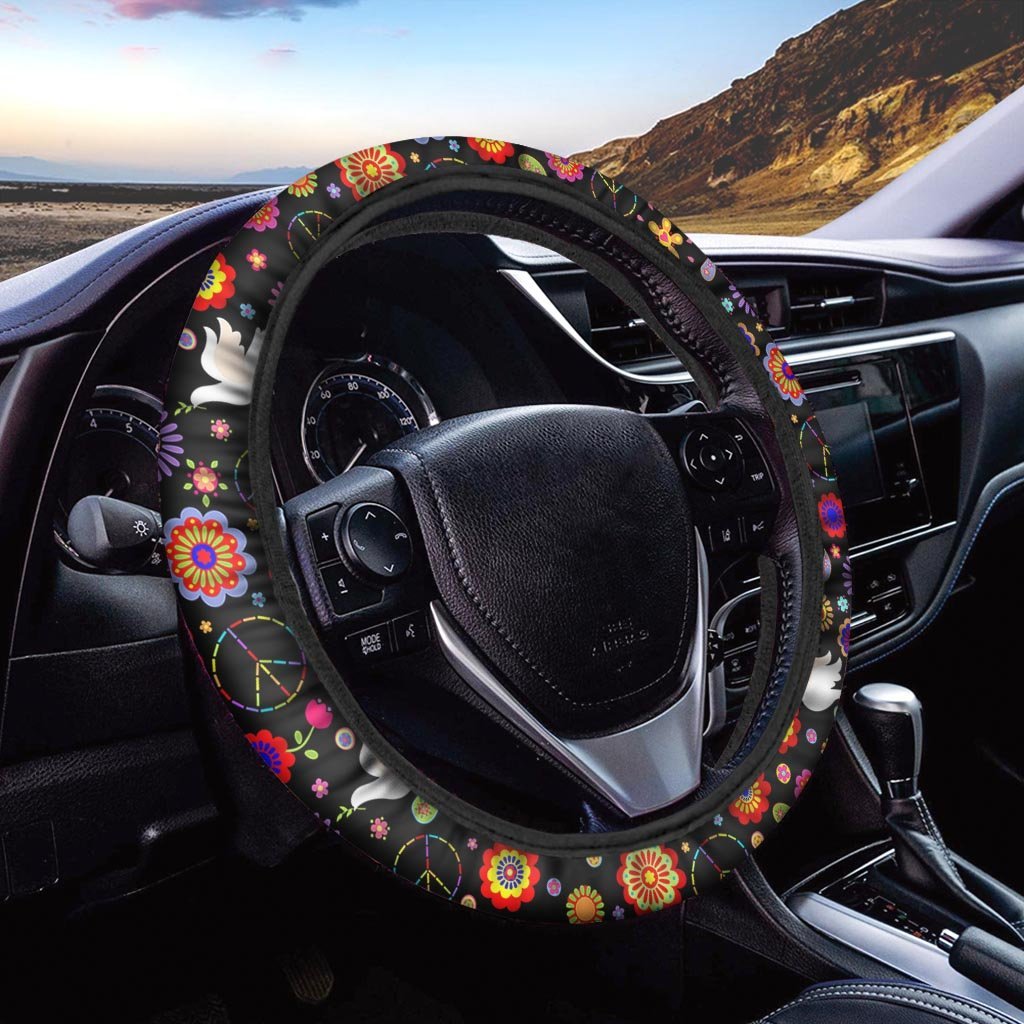 Hippie And Drove Steering Wheel Cover-grizzshop