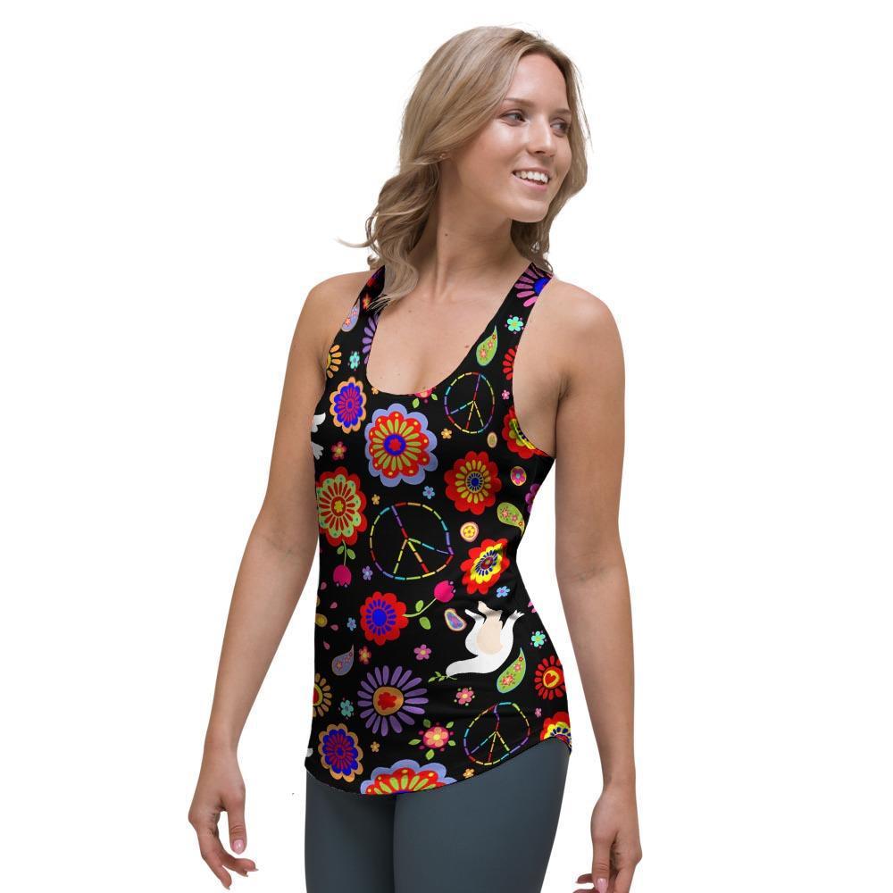 Hippie And Drove Women's Racerback Tank Top-grizzshop